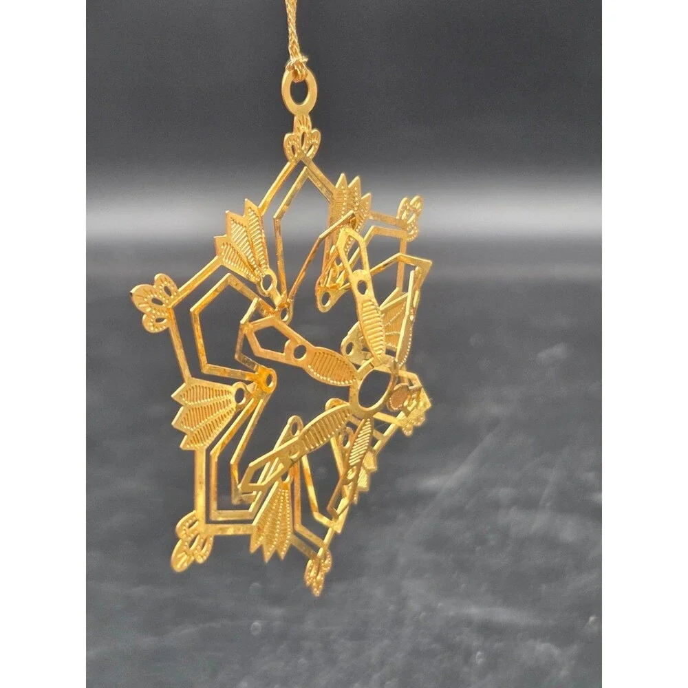 Tamerlane Collection Christmas Ornament 24kt Gold Finish With Box 2.5 inches
